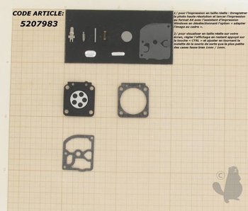 Membraanset voor Zama C1Q carburateur - vervangnummer RB-85 - past op Stihl FS36, FS38, FS40, FS44, FS45, FS46, FS75, FS80 en FS85, HT70 en HT75
