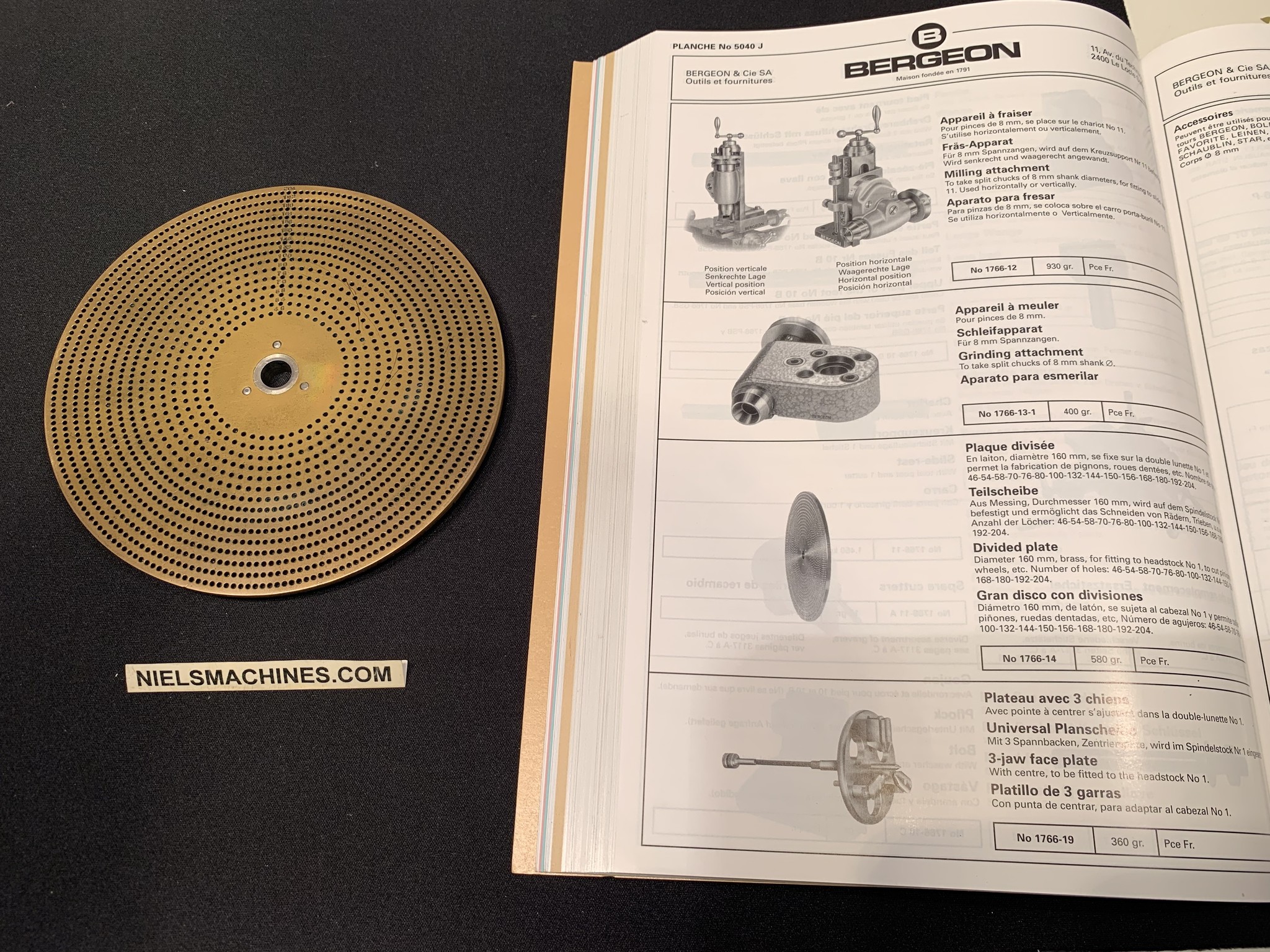 Bergeon 1766-14 Dividing Plate - Niels Machines
