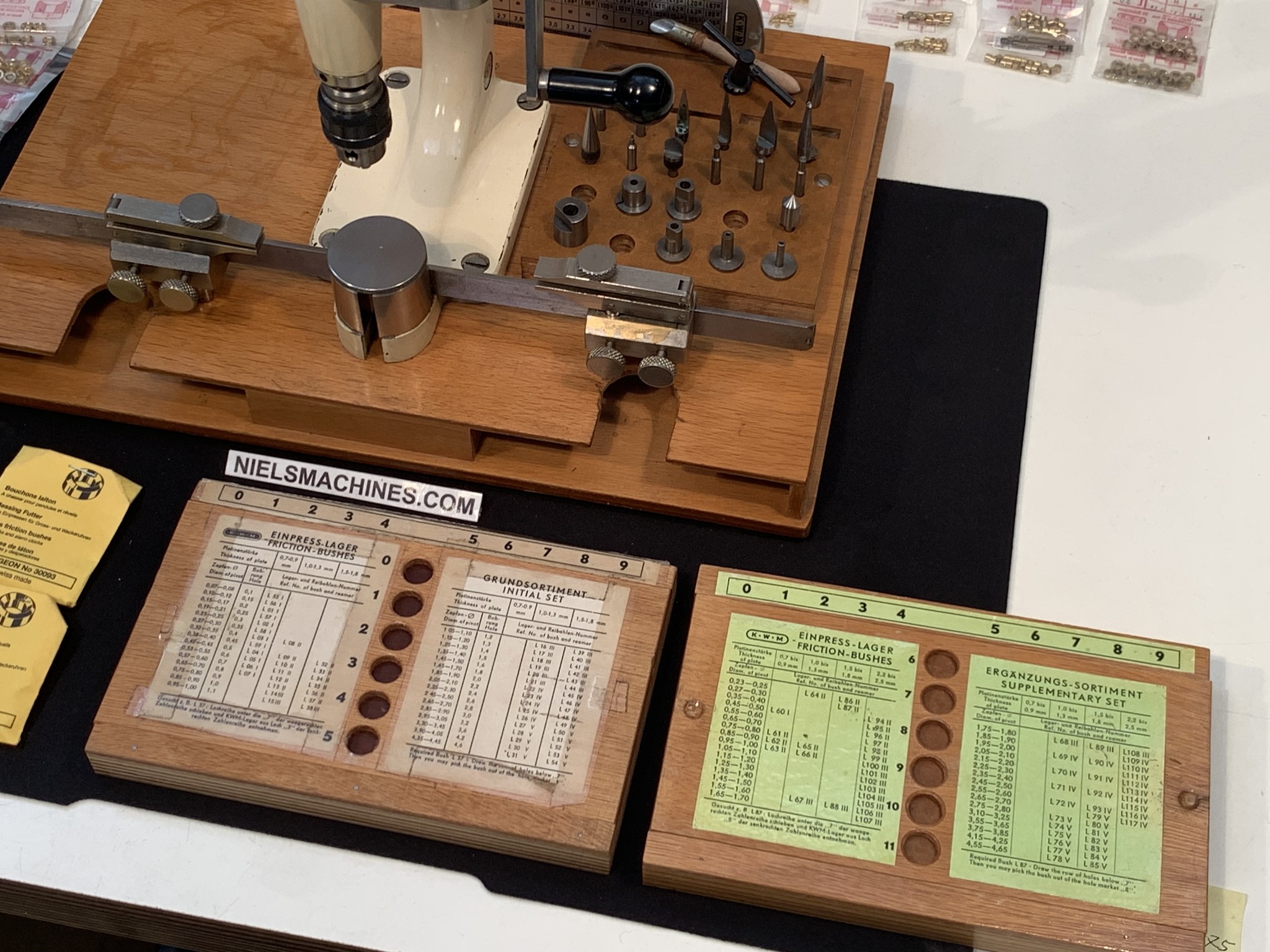 KWM Clock Bushing Tool with many many Bushes Niels machines