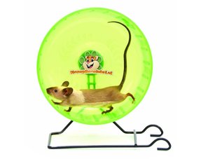 design of the mouse cage with running wheel for the tame colored mouse