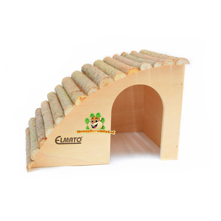Schräge Nagetiervilla mit Haselnussdach 29,5 cm