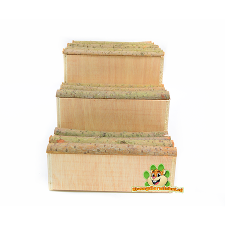 Drewniany domek ze schodami 42 cm dla szczurów i świnek morskich