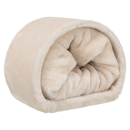 Trixie Tunnel de détente en peluche beige 80 cm pour cochons d'Inde, lapins et furets