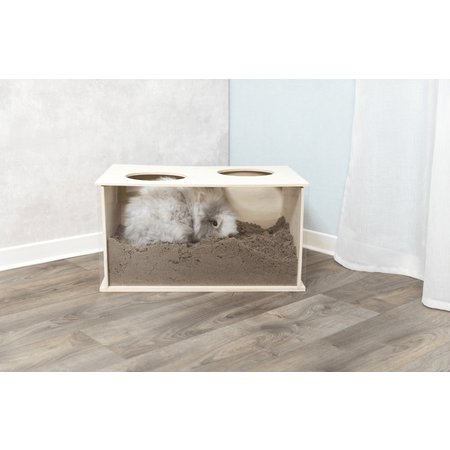 Trixie Ausgehöhlter Holz-Grabeimer mit Hasenmotiv, 58 cm