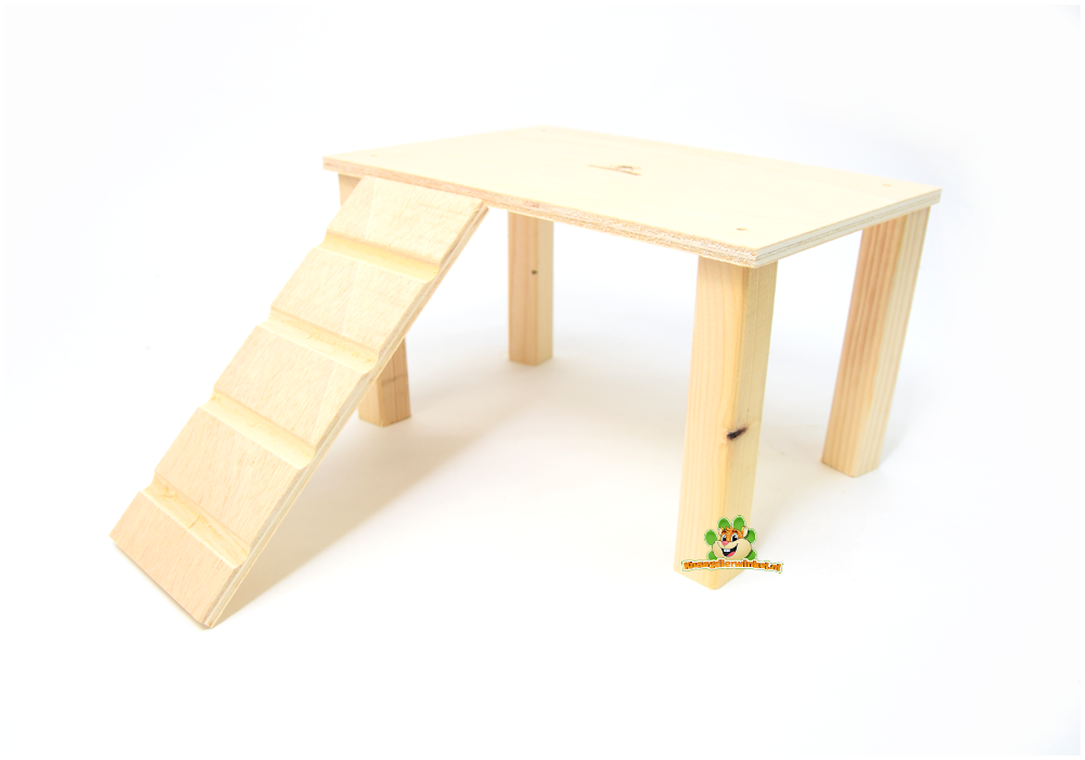 Knaagdierwinkel® Holzplattform mit 28 cm Treppe