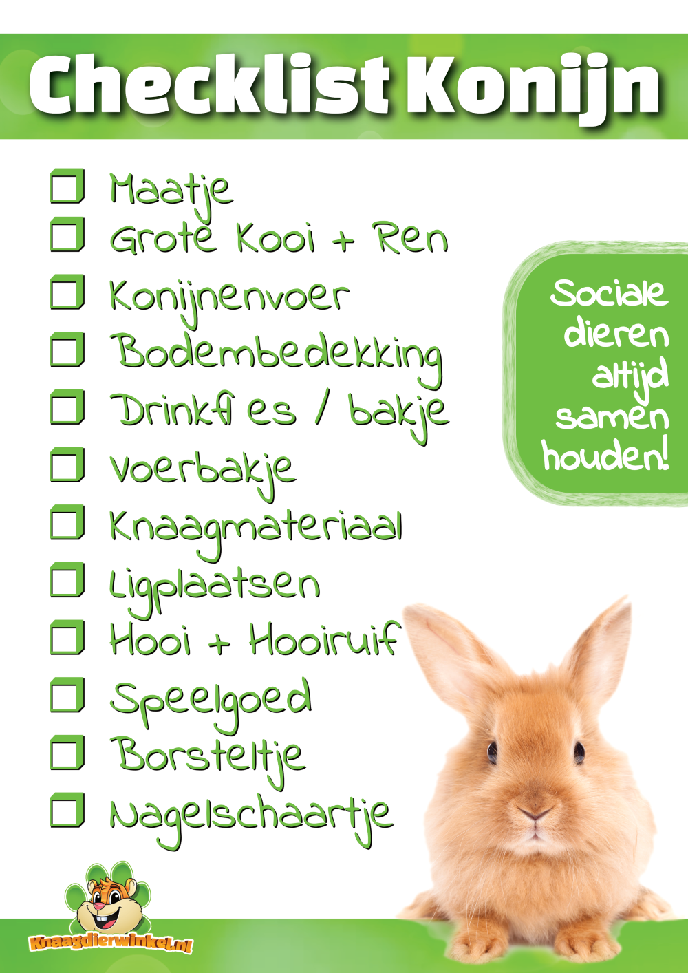 checklist konijn