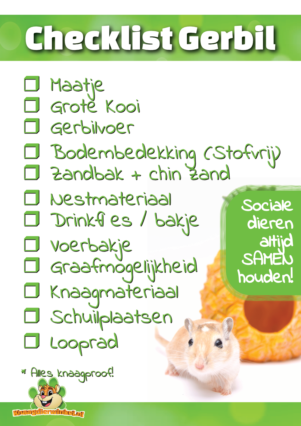 checklist gerbil