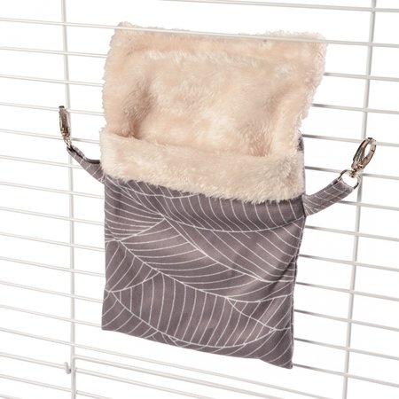 Plush Hanging Bag Beige Grey for Mice, Rats and Ferrets