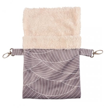 Plüsch-Hängetasche Beige-Grau für Mäuse, Ratten & Frettchen!