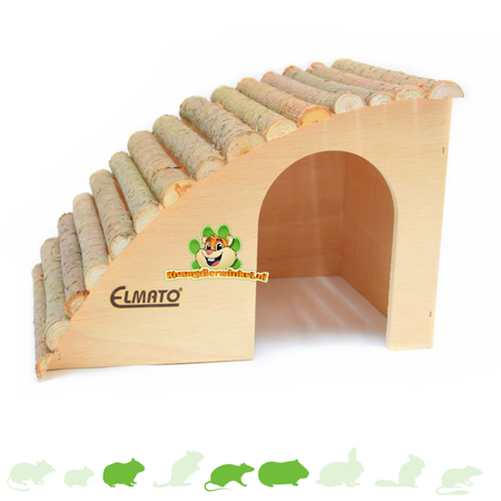 Elmato Schräges Nagerhaus 29,5 cm für Ratten und Meerschweinchen