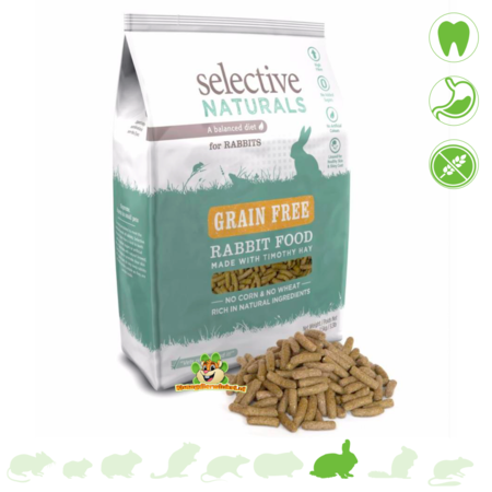 Supreme Alimento para conejos Supreme Selective sin cereales, 1,5 kg – pellets todo en uno con heno de timothy.