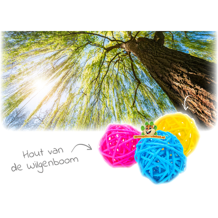 Bunte Weidenkugeln 3,5 cm für Nagetiere und Kaninchen