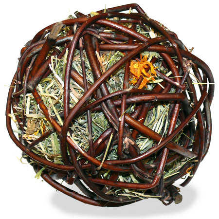 JR Farm Willow Ball Mountain Meadow Hay & Marigold Foraging Toy