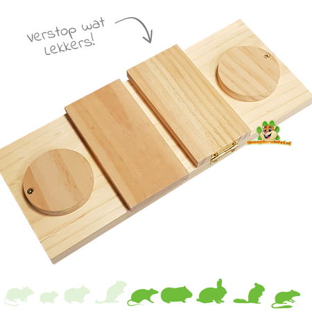 Futtersuchspiel aus Holz, Klappdeckel, 28 cm, für Nagetiere