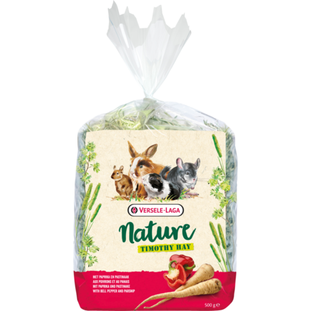 Versele-Laga Heno de timothy, pimentón y chirivía Nature, 500 gramos