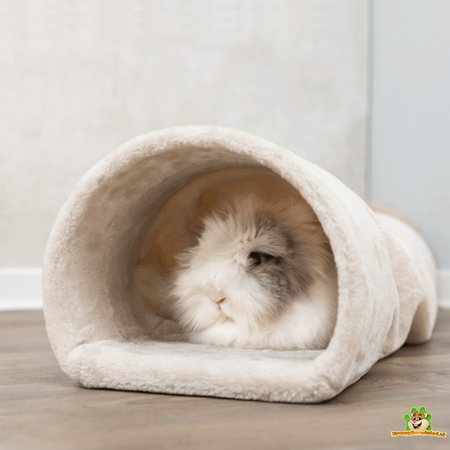 Trixie Plush Relax Tunnel Beige 80 cm for Guinea Pigs, Rabbits & Ferrets