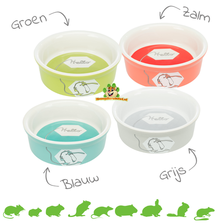 Trixie Ceramiczna miska na jedzenie/wodę Kolorowy królik 11 cm