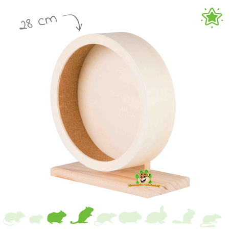 Trixie Drewniany kołowrotek dla chomika z korkiem dla małych gryzoni