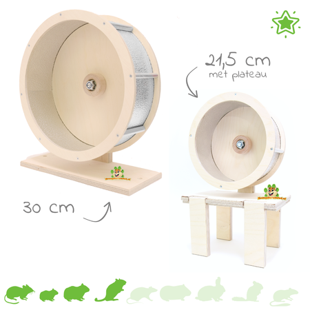 Knaagdierwinkel® ¡Rueda de ejercicios de madera y aluminio para roedores!
