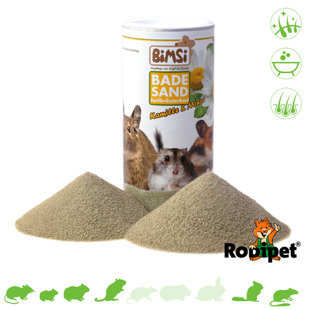 Rodipet BiMSi® Bain Sable Bain aux Herbes Menthe & Camomille 1 Litre