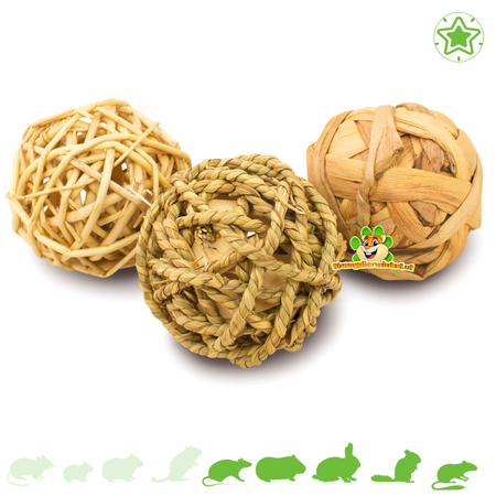 JR Farm Balles de jeu Nature Trio pour rongeurs et lapins