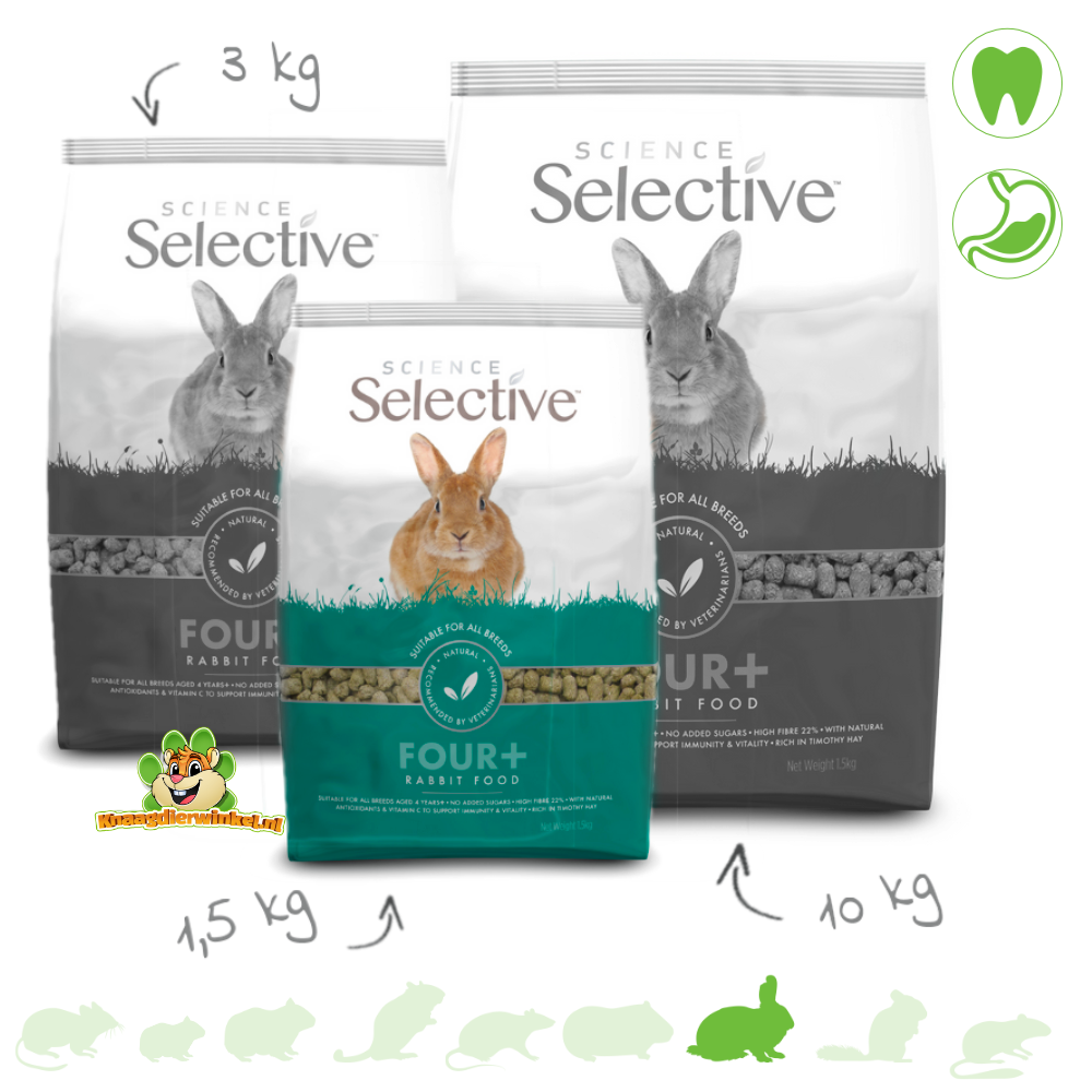 Selective Rabbit Futter fr ausgewachsene Kaninchen ab 4 Jahren | DRD  Rodent Shop | DRD Knaagdierwinkel Nagershop