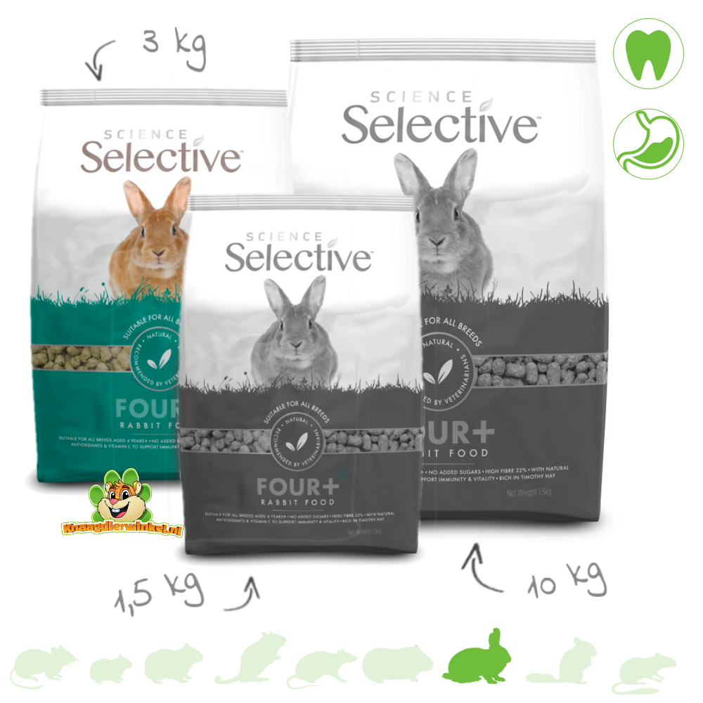 Selective Rabbit Futter fr ausgewachsene Kaninchen ab 4 Jahren | DRD  Rodent Shop | DRD Knaagdierwinkel Nagershop