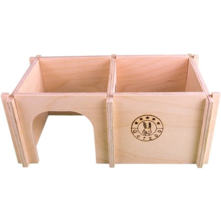 Getzoo Drewniany domek wielopokojowy Bezgwoździowy Złoty chomik 23 cm