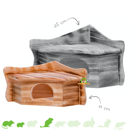 ¡Casa esquinera Zwartwoud para roedores!