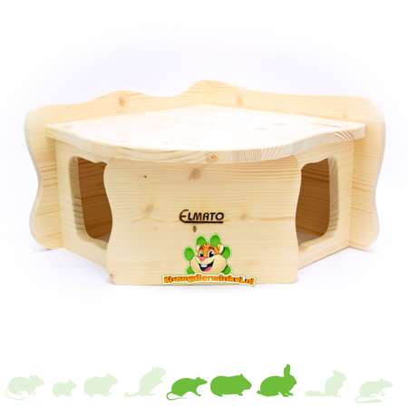 Elmato Domek narożny Malaga 32 cm dla szczurów, świnek morskich i małych królików