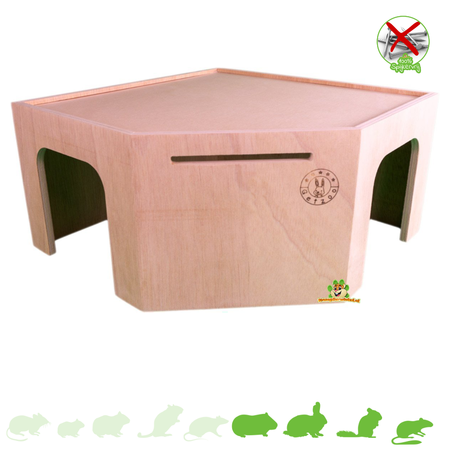 Getzoo Maison d'angle en bois pour cochon d'Inde sans clous 35 cm