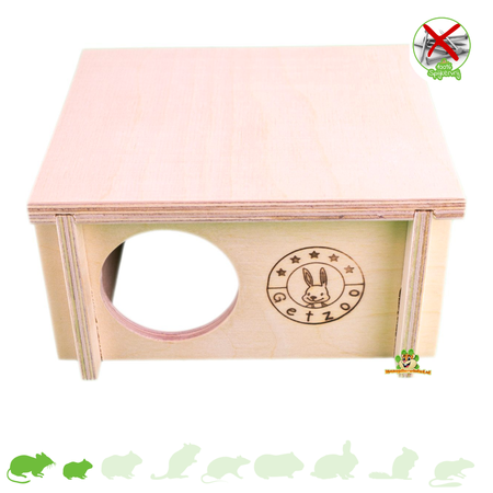 Getzoo Maison Dzungi en bois sans clous de 15 cm pour rongeurs !