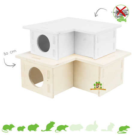 Trixie Spijkervrij Multi-room Maison d'angle 3 pièces pour rongeurs
