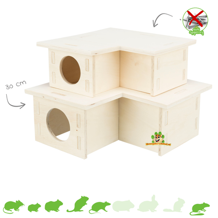 Trixie Nail-free Multi-room Corner House 3 rooms for rodents