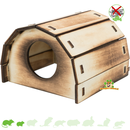 Trixie Maison d'aménagement pour hamster sans clous en bois Mikkel flammé 13 cm