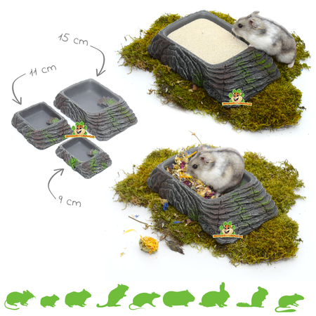 Rots Bak Lang Grijs voor Knaagdieren, Konijnen & Scaping