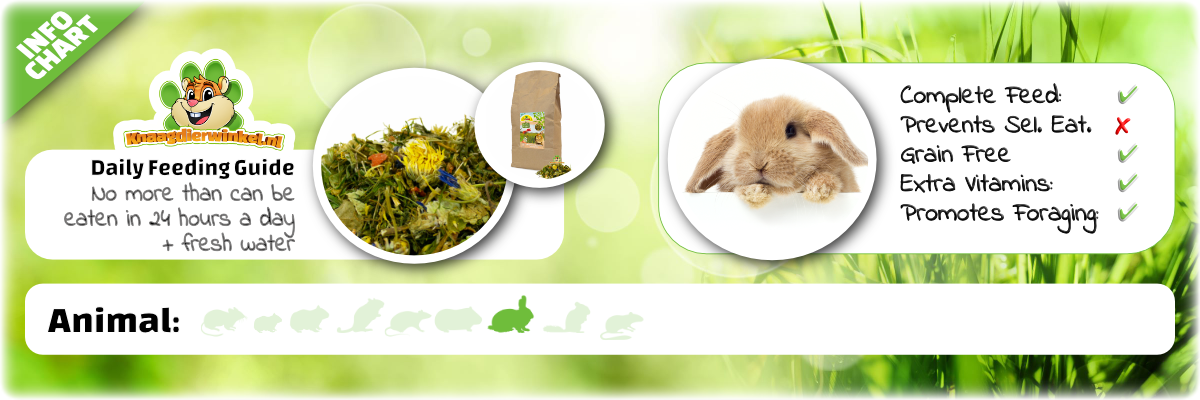 Alimento para conejos sin cereales JR Farm sin pellets | Comida para Conejos sana y natural con hierbas