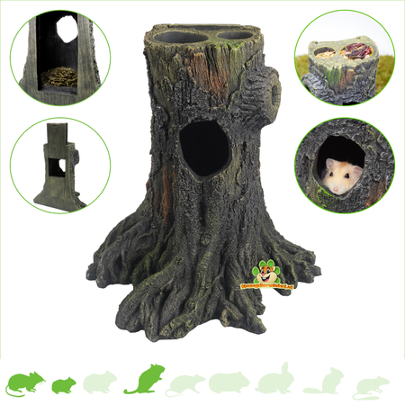 Maison en tronc d'arbre pour hamster 25 cm