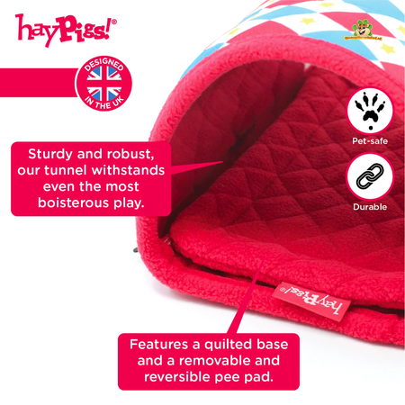 HayPigs Tunnel HayPigs Harlequin 24 cm pour cobayes, rats et rongeurs