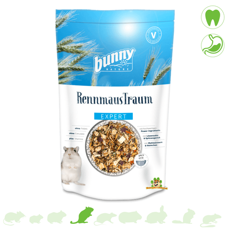 Bunny Nature Alimento para jerbos GerbilDroom Expert 500 gramos Alimento natural para jerbos