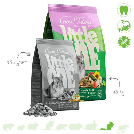 Mealberry Aliment pour chinchillas Little One Green Valley sans céréales 750 grammes