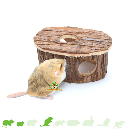 Wooden House Hollow 17 cm for Rodents!