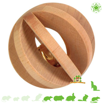 Wooden lamella ball with bell 6 cm