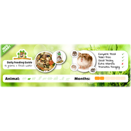 Rodipet Aliment biologique pour hamsters nains seniors 500 grammes