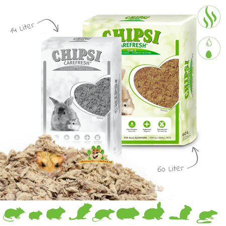 Chipsi Carefresh Original Lecho de papel marrón para roedores y conejos
