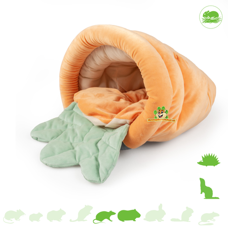 Karotten-Plüschschlafsack 40 cm für Ratten, Meerschweinchen und Frettchen