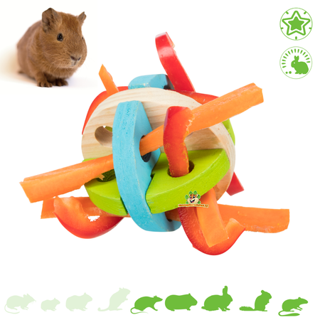 Trixie Spiel- und Snackball aus Holz 8 cm für Nagetiere und Kaninchen