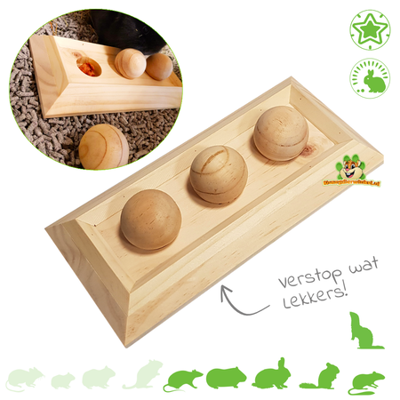 Wooden Foraging Puzzle Game Flip Up 18 cm for Rodents