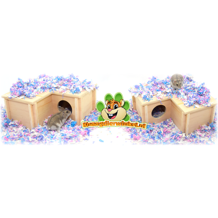 Mehrkammerhaus Bungalow Ecke 24 cm für Maus, Zwerghamster und Rennmaus