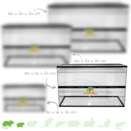 Knaagdierwinkel® Black Scape Terrarium mit Schiebetür | Nur Abholung